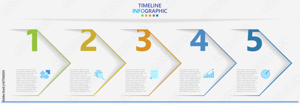 Poster infographic template for business. modern timeline diagram with 5 steps.