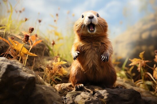 Gleeful Gopher Clipart Watercolor Painting 