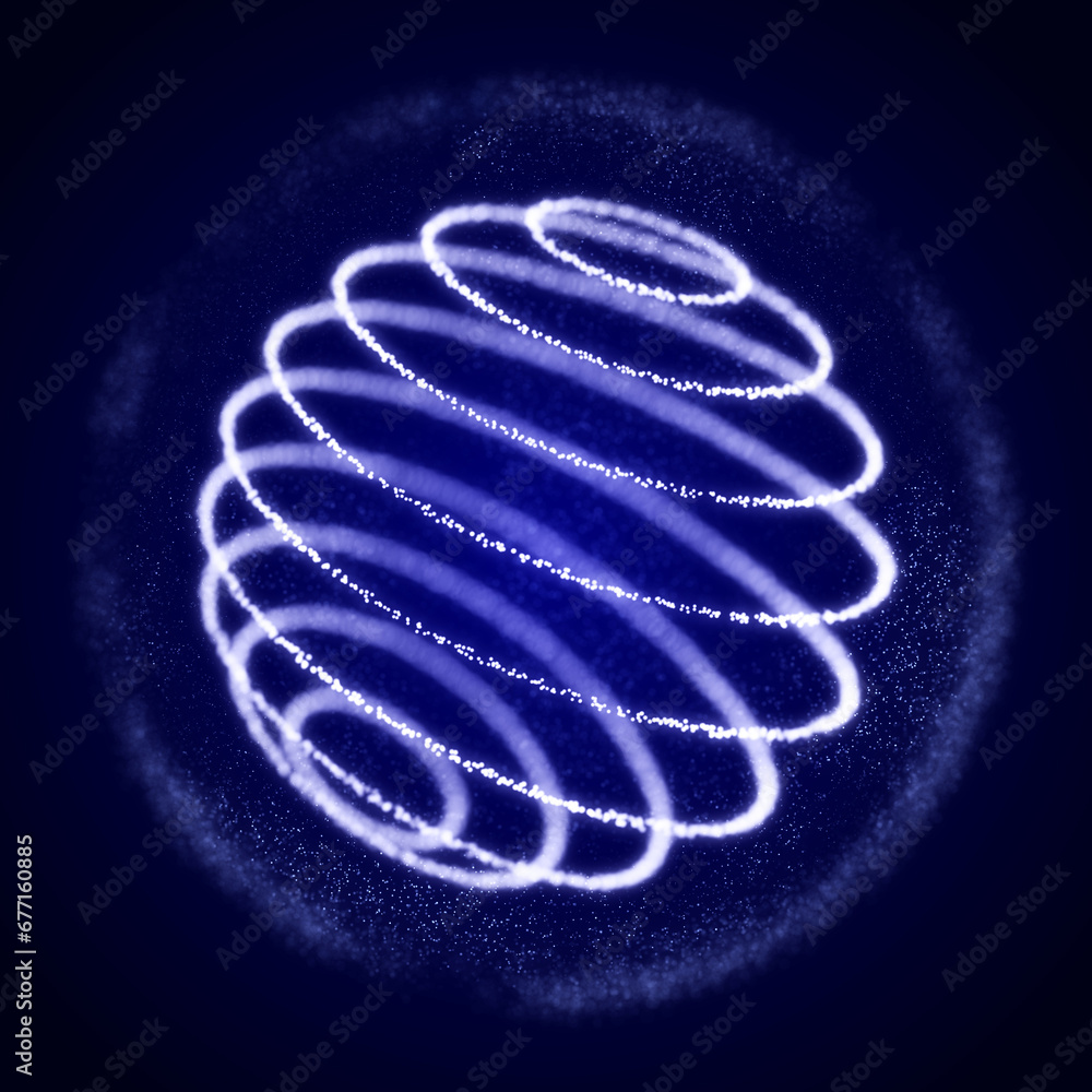 Poster abstract style sphere or planet connection. mesh structure with space and particles in galaxy. globa