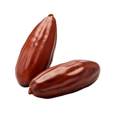 Cocoa beans on transparent background