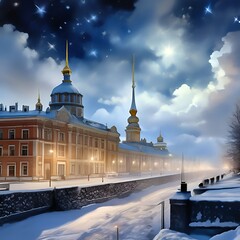 Petersburg in winter - obrazy, fototapety, plakaty