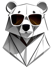 Fototapeta premium bear wearing sunglasses isolated, Brown toy bear in sunglasses