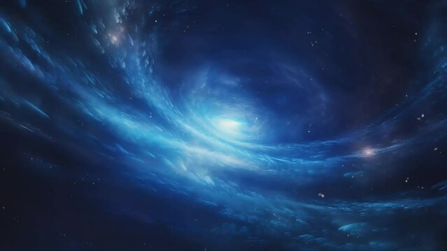 space spiral galaxy science fiction animated video, 4K seamless looping intro video background
