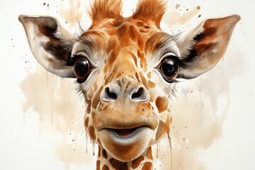 Silly Giraffe Clipart Watercolor