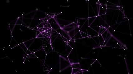 Obraz na płótnie Canvas Network connection structure background. Abstract technology with points and lines. Digital futuristic wallpaper. Big data visualization. 3D rendering.
