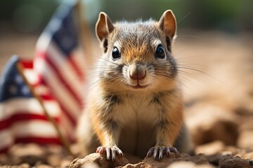 Obraz premium squirrel eating nut