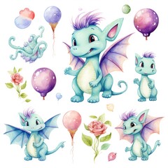 set of funny animals