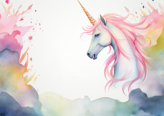 unicorn birthday invitation template, unicorn birthday card with stars and glitter on the sky