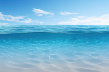 Obraz premium Beautiful sandy beach with blue sky background