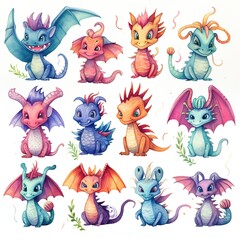 Naklejka premium set of funny cartoon animals