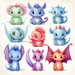 set of funny cartoon owls