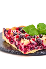 Apple pie, isolated on white background.