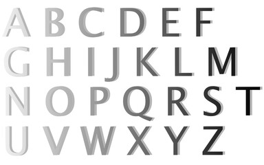 alphabet isolated on white