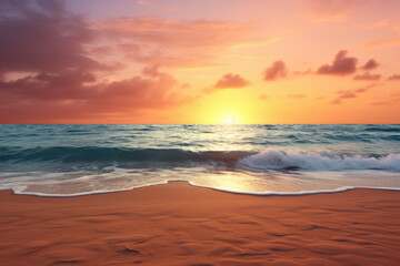 Fototapeta na wymiar Beautiful sunset on the beach, seascape background