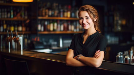 portrait of barkeeper created with Generative AI technology