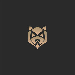 Modern and elegant abstract wolf head logo design template