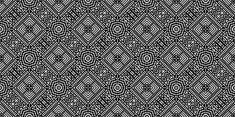 Monochrome geometric grid Pixel Art background Modern black and white abstract mosaic texture - obrazy, fototapety, plakaty