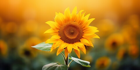 a sunflower with a blur background