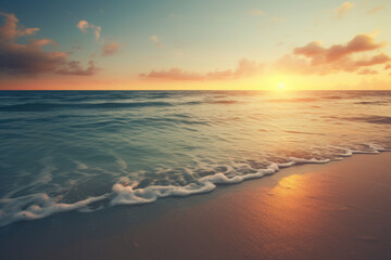 Fototapeta premium Beautiful sunset on the beach, seascape background