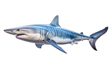 Obraz premium Mako Shark Isurus Spp fish isolated on white background