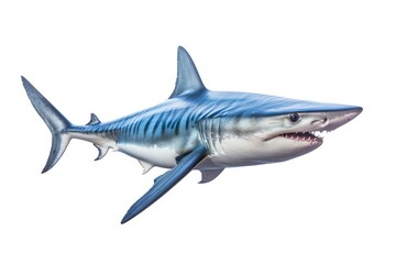Obraz premium Mako Shark Isurus Spp fish isolated on white background