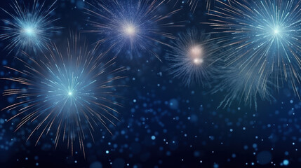 Fototapeta premium fireworks on the sky created with Generative AI technology