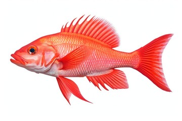 Red Steenbras Dentex Ruprestris fish isolated on white background