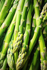 Obraz premium Asparagus. Fresh green asparagus background. Healthy food texture. Vegan healthy food. Asparagus pattern