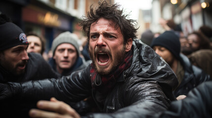 hooligans are screaming created with Generative AI technology