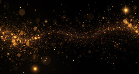 Fototapeta na wymiar gold particles in the night