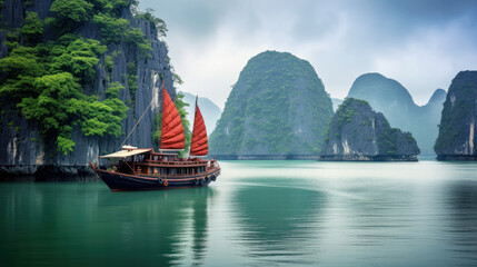 Ha long bay at vietnam created with Generative AI technology