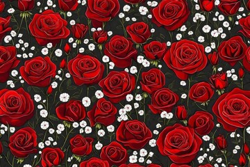 red roses pattern