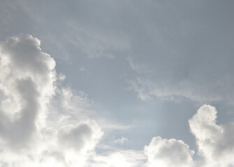 White clouds in the blue sky