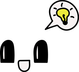 Genius cartoon face illustration