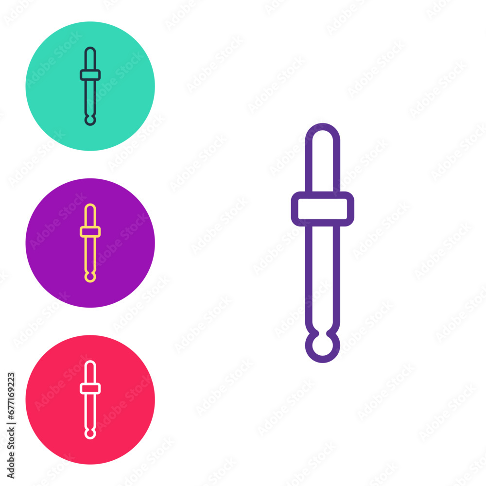 Poster set line eyedropper color picker palette icon isolated on isolated on white background. set icons co
