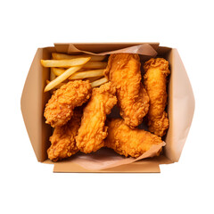 Fried chicken fillet on transparent background