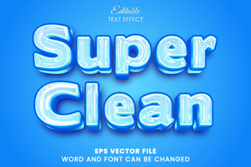 Super clean light blue 3d editable vector text effect