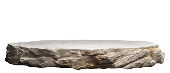 Flat rock podium for product display, cut out