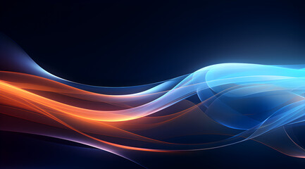 Abstract background with dynamic wavy lines on a dark background. Futuristic technology wallpaper.