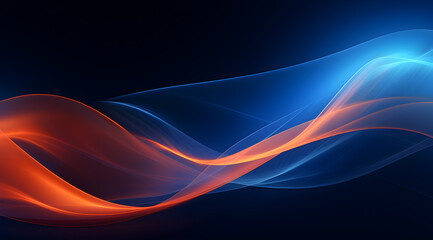 Abstract background with dynamic wavy lines on a dark background. Futuristic technology wallpaper.