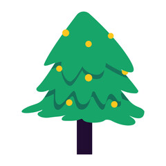 Christmas Tree Icon in Flat Style