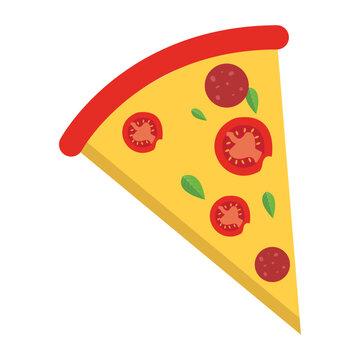 Pizza Icon in Flat Style