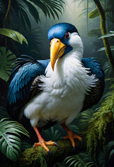 Fototapeta premium exotic bird in a jungle. generative ai