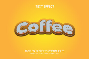 International coffee day 3d fully editable vector text effect illustration template design.