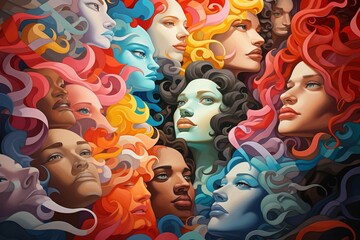 Diversity Illustration Created with Generative AI