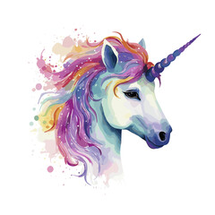 Obraz na płótnie Canvas Whimsical Watercolor Unicorn