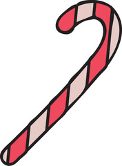 Christmas candy canes . Christmas stick. Traditional xmas candy with red and white stripes. Santa caramel cane with striped pattern