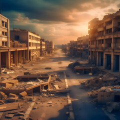 Fototapeta premium City after war