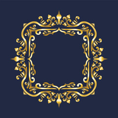 vector golden luxury monogram ornament frame.