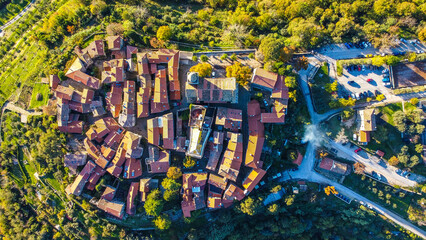 Grožnjan, Istria, aerial view, Croatia - obrazy, fototapety, plakaty